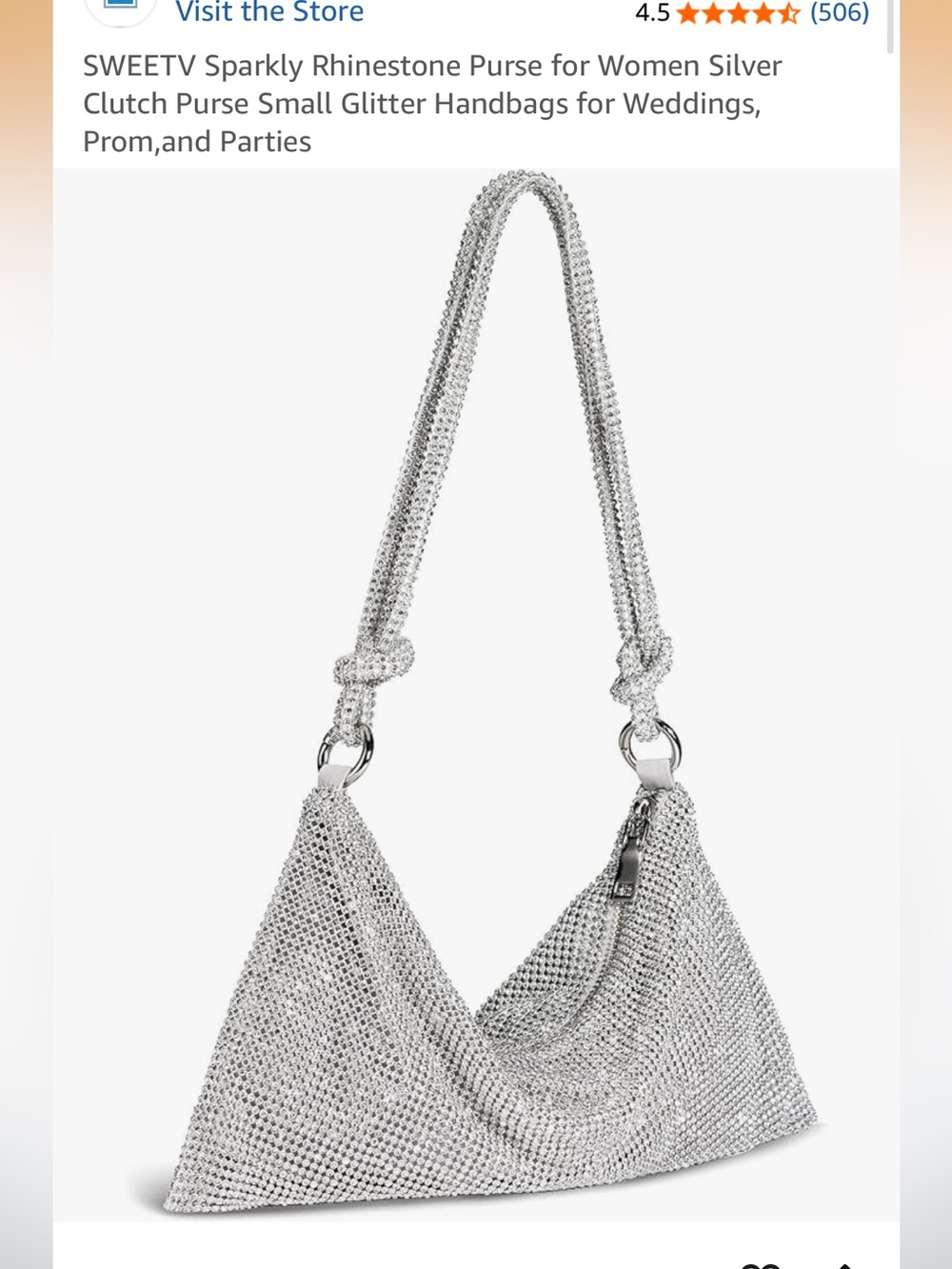 Sparkly Rhinestone Shoulder Bag